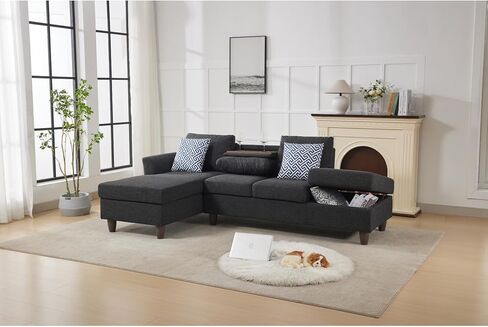 Hidden Storage Units and Matching Accent Pillows for Modern Homes Linen Black+ Gray Modular & Reconfigurable Hidden Storage Modern Home Decor in Saudi Arabia