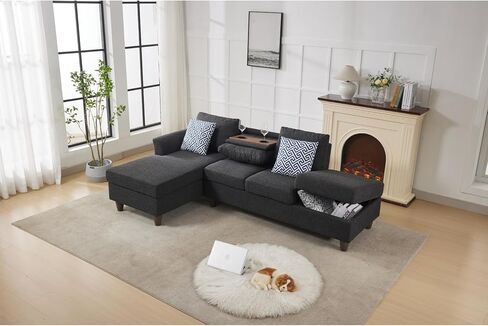 Hidden Storage Units and Matching Accent Pillows for Modern Homes Linen Black+ Gray Modular & Reconfigurable Hidden Storage Modern Home Decor in Saudi Arabia