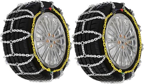 Snow-Chains Auto Fixing 1 Min Quick Installation Tire-Chains, Heavy-Duty Emergency Tire Traction Chain for Pickup Trucks and Off-road SUV Car Tires - Set of 2 215/70R15 in Kuwait