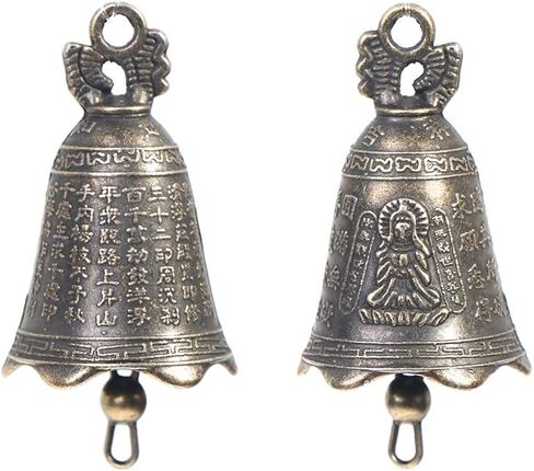 2pcs Small Bells Vintage Brass Hanging Bells Chinese Mini Sculpture Bronze Buddhism Bell for Home Decorations Crafts Ornaments in Saudi Arabia