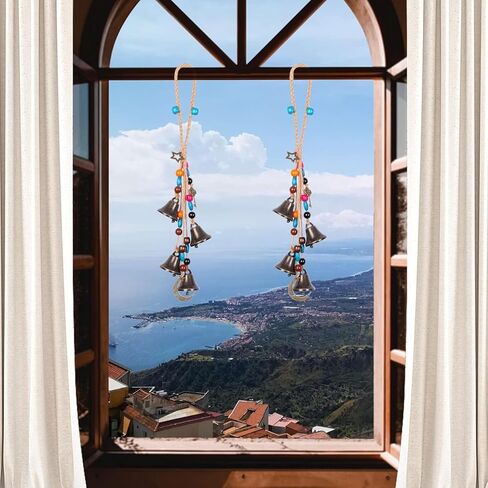 Handmade Witch Bells for Home Door Knob,Witch Decor Jingle Bell for Home Protection,2pc Brass Bells Hanging Witchcraft Witch Stuff Wicca Supplies Wreath Bell Wiccan Magic Wind Chimes in Kuwait
