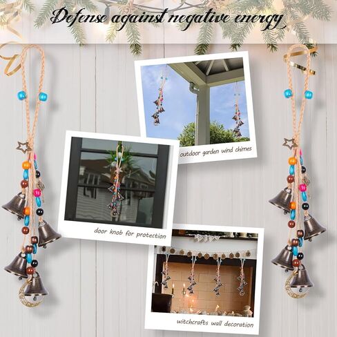 Handmade Witch Bells for Home Door Knob,Witch Decor Jingle Bell for Home Protection,2pc Brass Bells Hanging Witchcraft Witch Stuff Wicca Supplies Wreath Bell Wiccan Magic Wind Chimes in Kuwait