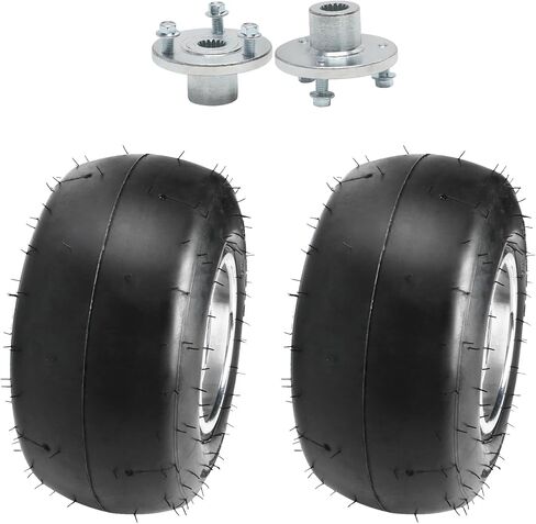 قطعتان من إطارات Go Kart مقاس 10x4.50-5 وعجلات من الألومنيوم مع محاور 17T - إطارات ناعمة ملساء لدراجة الانجراف، وعربة السباق، وATV، والرباعية، والجزازات in Saudi Arabia