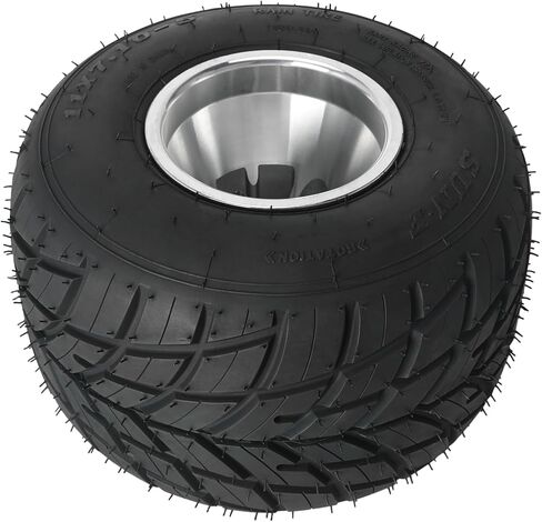 4 عبوات 11x7.10-5 إطارات مطر بدون أنابيب وإطارات 5 بوصات لعربة التسوق، دراجة ثلاثية العجلات، دراجة صغيرة، نمط مسمار 3 عروات 50 مم in Kuwait