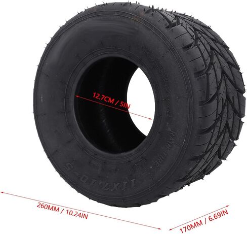 11x7.10-5 Go Kart Rear Wheel Tire, 5in Rain Rubber Non Slip Tubeless Tire with 4 Layer Structure for Drift Trike Go Kart Parts in Saudi Arabia