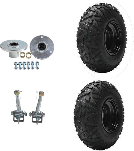 2pcs 145/70-6 Go Kart Tires & Wheels, 4PR Tubeless Off-Road Tires, 3-Stud 78mm Bolt Pattern Rims with Front Wheel Hubs & Steering Knuckles for 50cc-125cc ATVs, Mini Bikes, Go Karts in Saudi Arabia