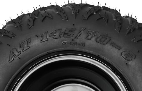 2pcs 145/70-6 Go Kart Tires & Wheels, 4PR Tubeless Off-Road Tires, 3-Stud 78mm Bolt Pattern Rims with Front Wheel Hubs & Steering Knuckles for 50cc-125cc ATVs, Mini Bikes, Go Karts in Saudi Arabia