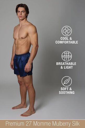 بوكسر حريري فاخر من تارا سارتوريا للرجال، عبوة من قطعتين، بوكسر حريري رجالي من التوت الطبيعي in Kuwait