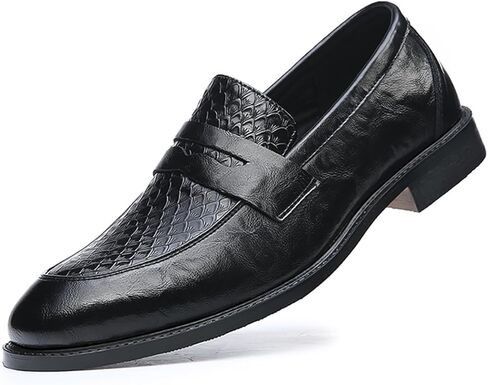 حذاء رجالي كلاسيكي كلاسيكي سهل الارتداء من Penny Loafers، حذاء رسمي كاجوال للعمل وحفلات الزفاف، حذاء من الجلد in Kuwait