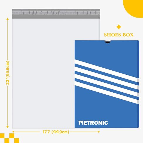 Metronic 25Pcs Poly Mailers 17.7x22 Inch,Large Shipping Bags for Clothes Bulk,Strong Self Adhesive Shipping Envelopes for Small Business,Waterproof Mailing Envelopes for Packaging White in Kuwait