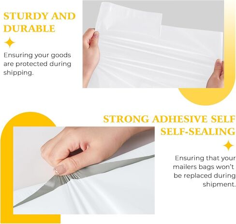 Metronic 25Pcs Poly Mailers 17.7x22 Inch,Large Shipping Bags for Clothes Bulk,Strong Self Adhesive Shipping Envelopes for Small Business,Waterproof Mailing Envelopes for Packaging White in Kuwait