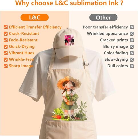 Sublimation Ink for Epson ET-2800 ET-2840 ET-15000 ET-2400 ET-2720 ET-2803 ET-2850 ET-2750 ET-2760 ET-4800 Inkjet Printers Vibrant Colors Non-Fading Easy Heat Press Transfer for Mugs T-Shirts Fabrics in Kuwait
