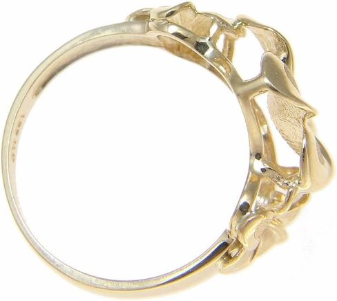 Arthur's Jewelry Solid 14k yellow gold 8.5mm-13mm-8.5mm Hawaiian plumeria flower ring in Kuwait