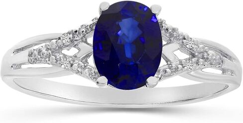 Sapphire and Diamond Ring in 10K White Gold in Saudi Arabia