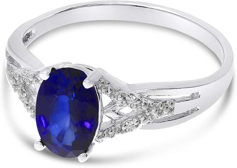 Sapphire and Diamond Ring in 10K White Gold in Saudi Arabia