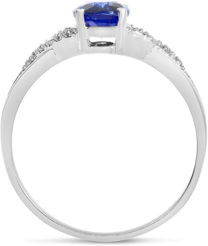 Sapphire and Diamond Ring in 10K White Gold in Saudi Arabia