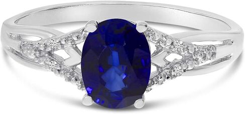 Sapphire and Diamond Ring in 10K White Gold in Saudi Arabia