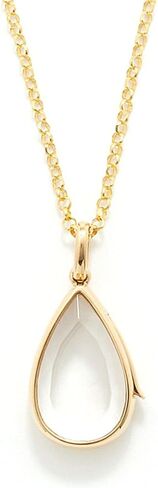 Locket Necklace for Women, 14K Water Drop Gold Photo Lockets that Hold Picture, Floating Memory Glass Locket Necklac with Chain for Personalized Gift in Saudi Arabia