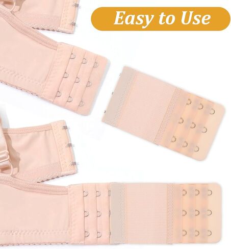 8PCS Bra Extenders 3 Hooks, Bra Extender 3 Hook, Soft Stretchy Back Band Extender, Adjustable Comfort Fit (Black White Nude Beige) in Saudi Arabia