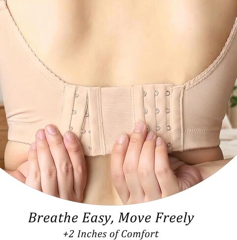 8Pcs Bra Extender 4 Hook, Bra Extensions 4 Hook Plus Size for Women, Stretchy Elastic Bras Band Strap Hooks and Eye, 3 Rows, Comfortable Fit for Women, 3.8" x 2.95" (With 3/4" Hooks Center Spacing) in Saudi Arabia