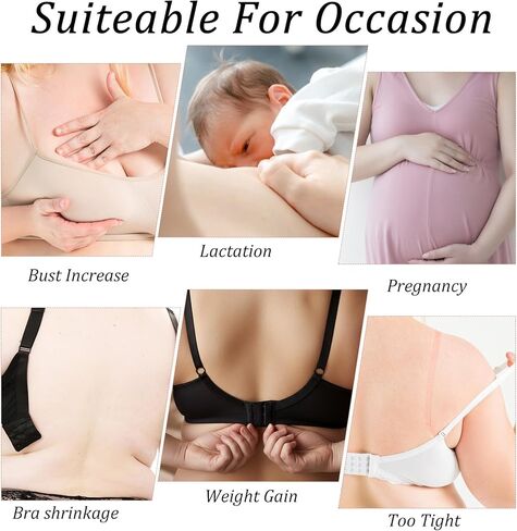 8Pcs Bra Extender 4 Hook, Bra Extensions 4 Hook Plus Size for Women, Stretchy Elastic Bras Band Strap Hooks and Eye, 3 Rows, Comfortable Fit for Women, 3.8" x 2.95" (With 3/4" Hooks Center Spacing) in Saudi Arabia