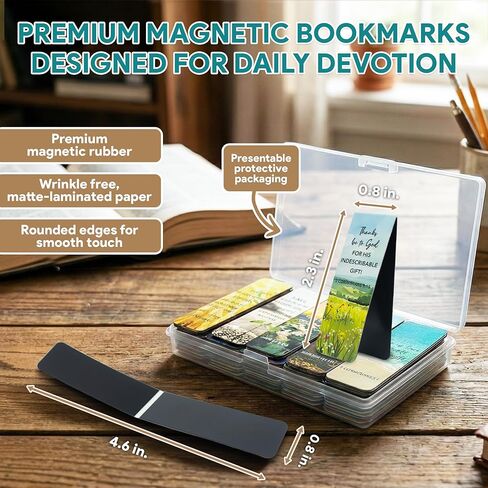 Decorably 50 Pack 0.8x2.3in Bible Religious Magnetic Bookmarks, Unique Motivational Designs Scriptures & Prayers Page Clips for Women & Men - for Faith Study, Devotional, Journaling and Reading, Gift in Saudi Arabia