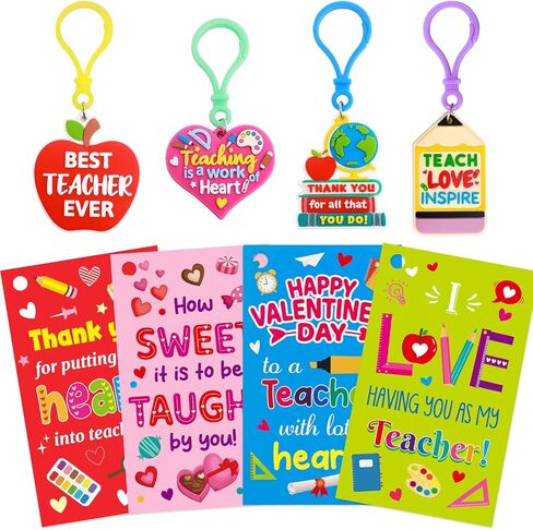 ceiba tree Valentines Day Keychains and Cards for Teachers 12Pack Happy Valentine's Day Teachers Gifts from Students Daycares kindergarten Grade school Supplies in Saudi Arabia