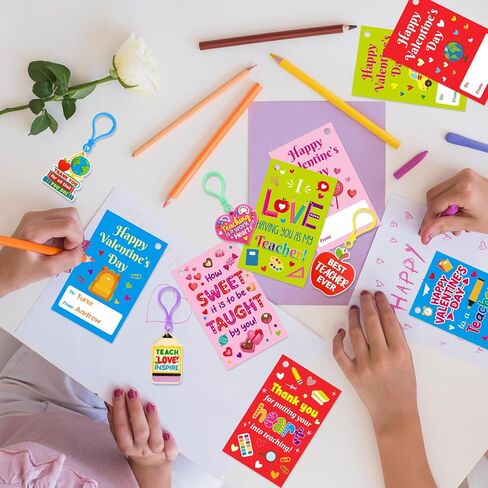 ceiba tree Valentines Day Keychains and Cards for Teachers 12Pack Happy Valentine's Day Teachers Gifts from Students Daycares kindergarten Grade school Supplies in Saudi Arabia