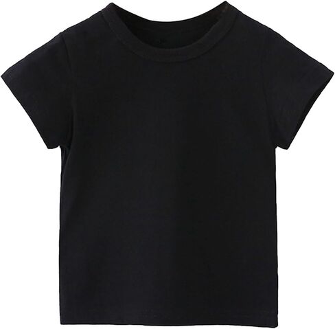 Girls Short Sleeve Shirt Solid Color Cotton Soft Smooth Lightweight Quick Dry Moisture-Wicking Tops Blouses in Saudi Arabia