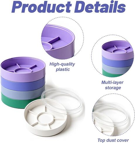 Watch Parts Storage Box, Round Plastic Watch Repair Tools Tray Holder 5 Layer Watches Parts Box Container, Color Part Boxes Organizer for Movement Screw Component Organize Small Part, Crafts in Saudi Arabia