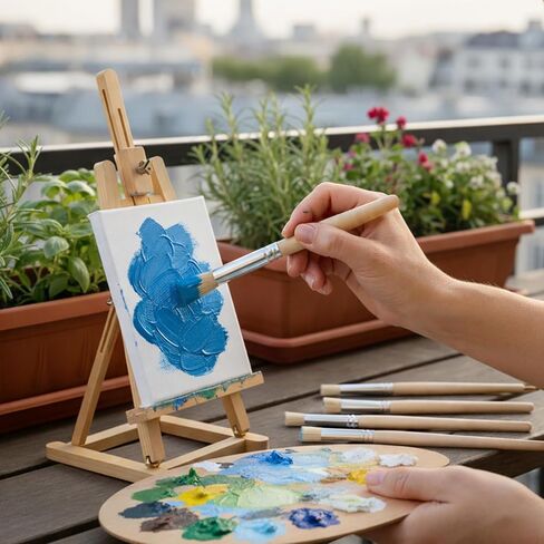 6 PCS Stencil Brushes for Stenciling, Natural Bristle Dome Stencil Brush Set, Wooden Stippling Brush for Acrylic Oil Watercolor Paint, Painting on Wood Wall, DIY Craft, Card Making in Saudi Arabia