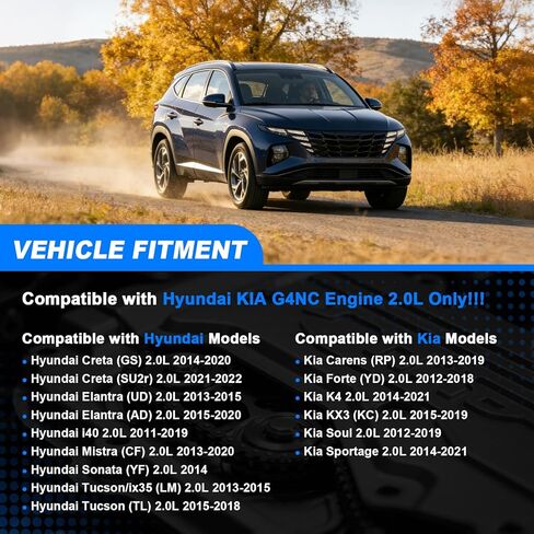 G4NC 2.0 Engine Rebuild Overhaul Kit w/Crankshaft, Head Gasket Set & Piston - For Hyundai Tucson/Elantra/Sonata, Kia Soul/Forte/Sportage 2.0L 2011-2022 in Saudi Arabia