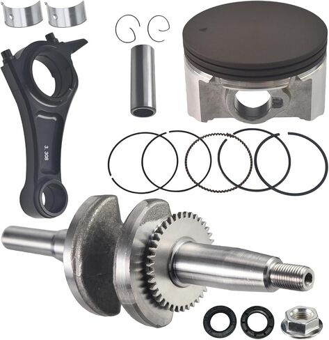 55mm Stroker Crankshaft 3.308" Billet Aluminum Connecting Rod 70mm Ceramic Coated Flat-Top Piston Stroker Rotating Assembly For Predator 212cc Hemi Engine Go Kart Mini Bike Silver in Saudi Arabia