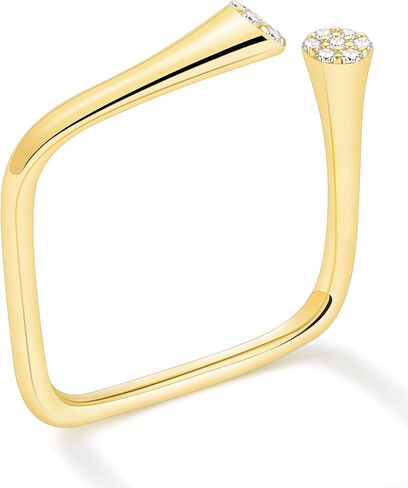 Monkton 1.5mm S925 الفضة الاسترليني خاتم قابل للتكديس مربع مفتوح العنق مكعب زركونيا الحد الأدنى هندسية الخلود حلقة الفرقة للنساء هيبوالرجينيك حجم 4-11 in Kuwait