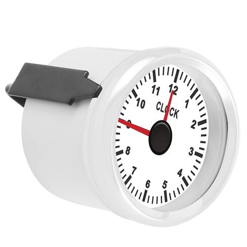 Auto 2in Dial Clock Meter with Red Backlight, 0-12 Hour Range, Marine Environment Tolerant, Stepping Motor Suitable, Weatherproof, Car Yacht Motorcycle Dashboard Time Clock (White Background in Saudi Arabia