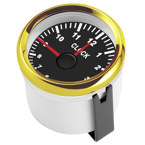 Auto 2in Dial Clock Meter with Red Backlight, 0-12 Hour Range, Marine Environment Tolerant, Stepping Motor Suitable, Weatherproof, Car Yacht Motorcycle Dashboard Time Clock (White Background in Saudi Arabia