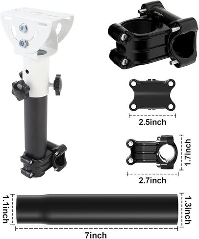 Garosa Roof Rack Mount for Mini, 360 Degree Rotatable 160 Degree Tiltable Pole Clamp Mounting Kit with Dual Guard, for RV Yacht 0.9-1.1 Inch Pole in Saudi Arabia