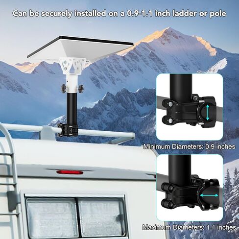 Garosa Roof Rack Mount for Mini, 360 Degree Rotatable 160 Degree Tiltable Pole Clamp Mounting Kit with Dual Guard, for RV Yacht 0.9-1.1 Inch Pole in Saudi Arabia