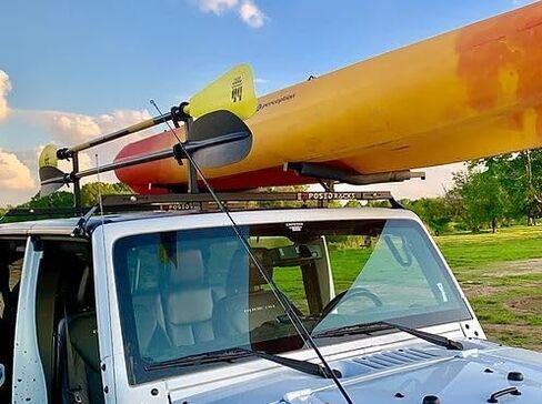 Roof Rack Cross Bar Cargo Holder | Exposed Racks Paddle Rod Carrier | Dual-Gear Support Attachment in Saudi Arabia