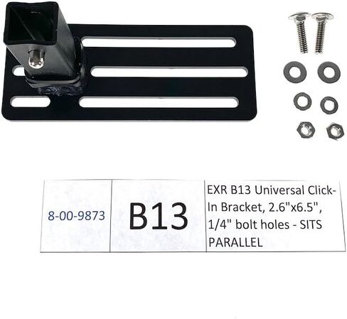 Roof Rack Bracket | Exposed Click-In Crossbar Mount - Universal Parallel Plate 2.6x6.5 Size 1/4in Bolt Holes | Black Steel Hardware in Saudi Arabia