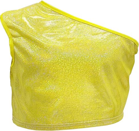 أطفال بنات واحد الكتف الترتر الرقص المحاصيل قمم الجاز الهيب هوب مرحلة الأداء تانك سترة Dancewear in Saudi Arabia