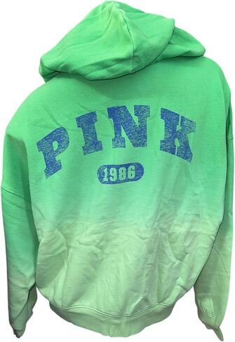 سترة فيكتوريا سيكريت الوردية Ivy Fleece Campus Zip Hoodie Tie Dye Green Sweatshirt ناعمة ومريحة جديدة in Saudi Arabia