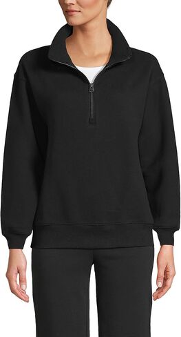 Lands' End Women's Serious Sweats Relaxed Quarter Zip Pullover Sweatshirt in Saudi Arabia
