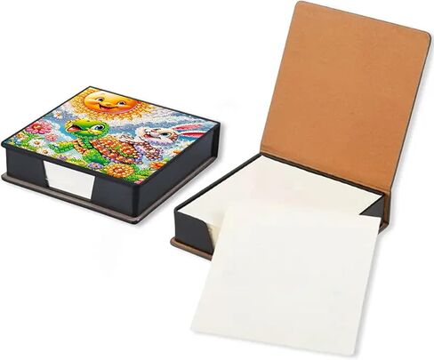 ELephant Diamond Painting Note Box Memo Pad Holder,Animal Diamond Art Sticky Notes Organizer for Desk, Aesthetic Stationery Storage Case for Office,School Supplies (ELephant) in Saudi Arabia