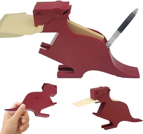 Dinosaur Sticky Note Holder - Post Notes Dispenser with Pen Storage | Fun Desk Accessory for Office School | Reusable Decorative Organizer Gift (Green) in Saudi Arabia