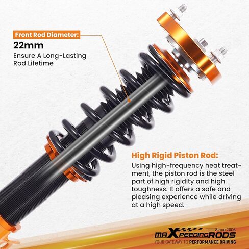maxpeedingrods Coilovers لهوندا سيفيك 2006-2011، طقم تعليق كويلوفيرز قابل للتعديل للارتفاع، طقم خفض ممتص الصدمات مسبقًا، ذهبي in Kuwait