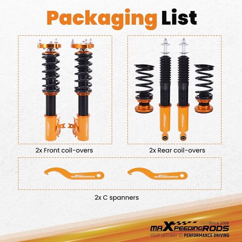maxpeedingrods Coilovers لهوندا سيفيك 2006-2011، طقم تعليق كويلوفيرز قابل للتعديل للارتفاع، طقم خفض ممتص الصدمات مسبقًا، ذهبي in Kuwait