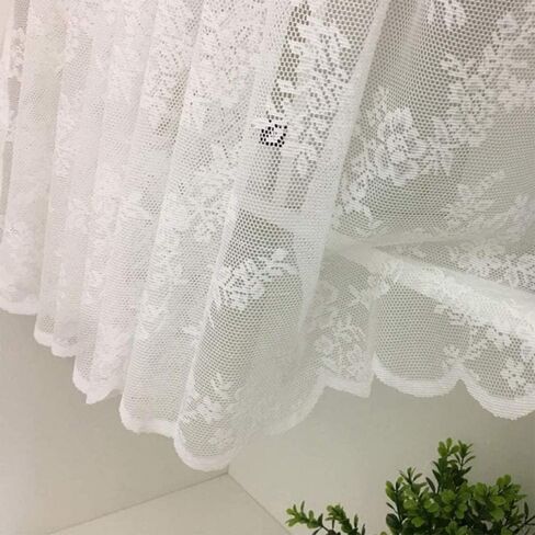 Room half curtain,Window Treatments,Thermal Noise Reducing Dim Out Curtains, Kitchen Curtains Window Curtain with Lace Embroidery Design Tier Curtains Short Net Curtains Valance White Voile Half Curta in Saudi Arabia