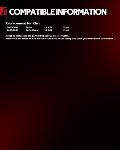 طقم فرامل ودوارات أمامية مقاس 11.02 بوصة من Torchbeam متوافقة مع Kia 2010-2013 Forte 2.0L، Kia 2010-2013 Forte Koup 2.0L، 31543 D1397 in Kuwait