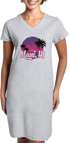 CafePress Maui، قميص نوم نسائي من Hawaii، قميص بيجامة طويل ناعم، بيجامة/بيجامة قطنية in Kuwait